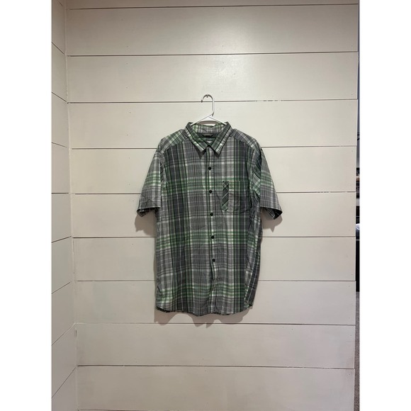 Mens Columbia Sportswear Company Omni-Wick‎ Green/Gray Plaid Button-Up SZ XL - Picture 1 of 6